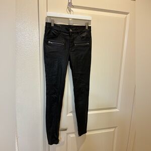 Caretta Leatherwear Women’s Skinny Leather Pants Zipper detail Low Rise Moto Y2K